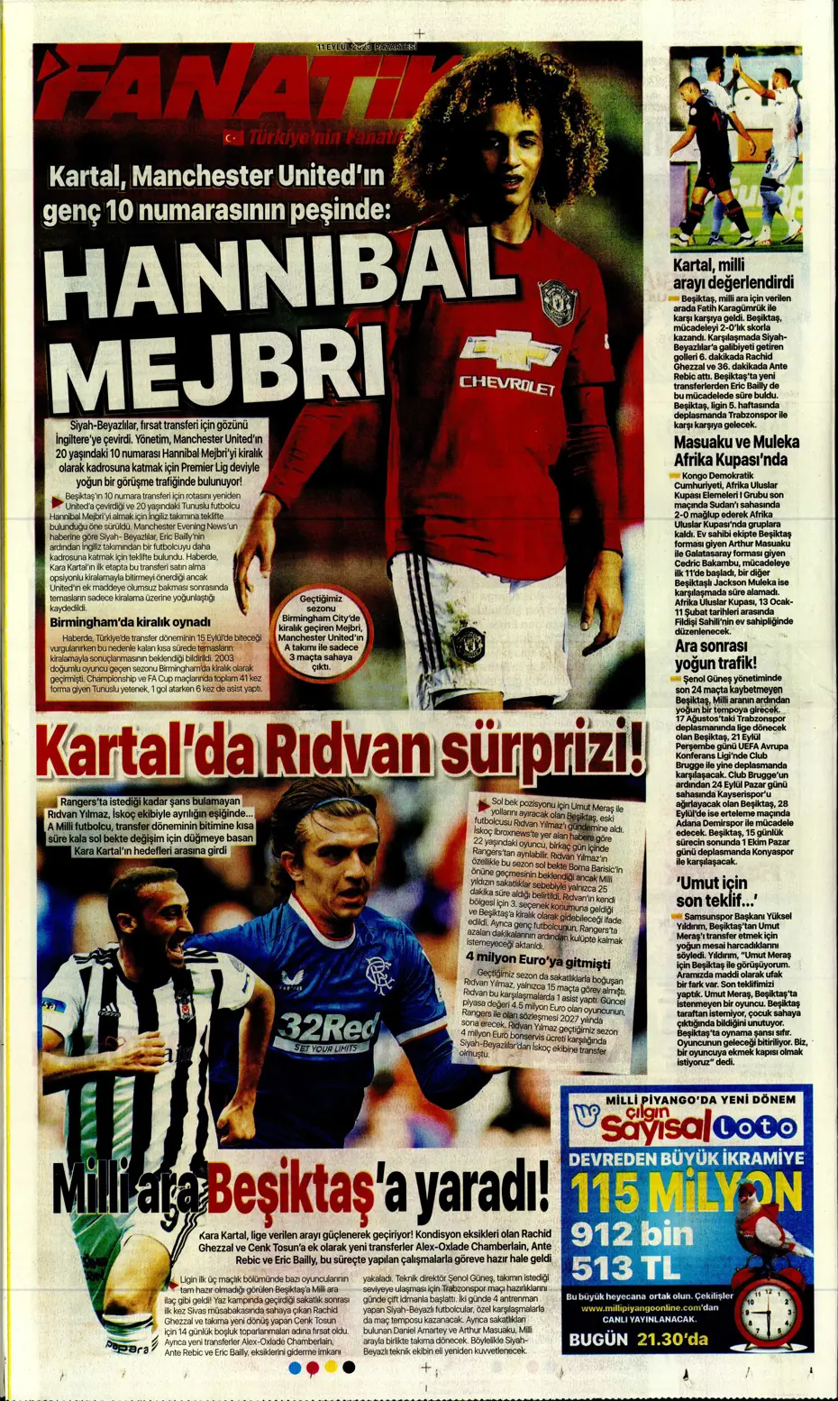 "Sacha Boey, İtalya yolcusu" | Sporun manşetleri (11 Eylül 2023) - 7 "Sacha Boey, İtalya yolcusu" | Sporun manşetleri (11 Eylül 2023) - 7