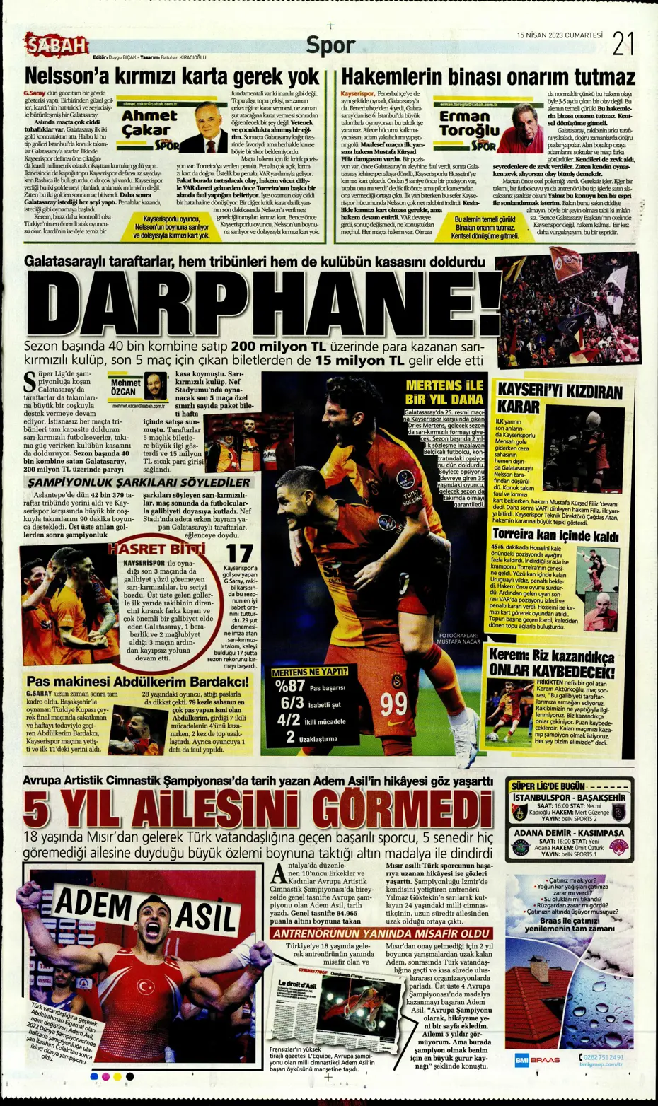 "Ada'dan Kartal'a müjde" | Sporun manşetleri (15 Nisan 2023) - 27 "Ada'dan Kartal'a müjde" | Sporun manşetleri (15 Nisan 2023) - 27