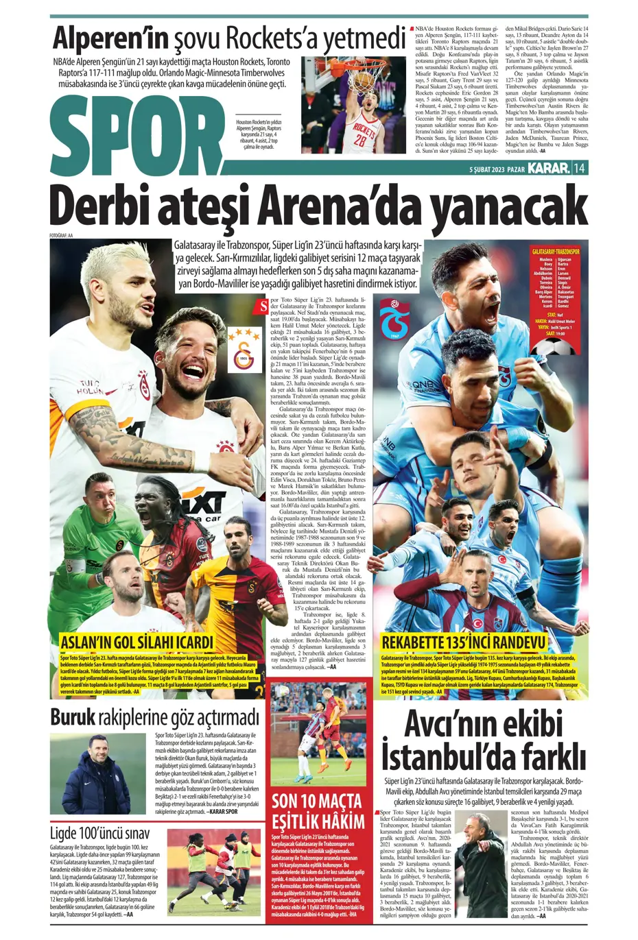 Sporun Manşetleri (5 Şubat 2023) - 23