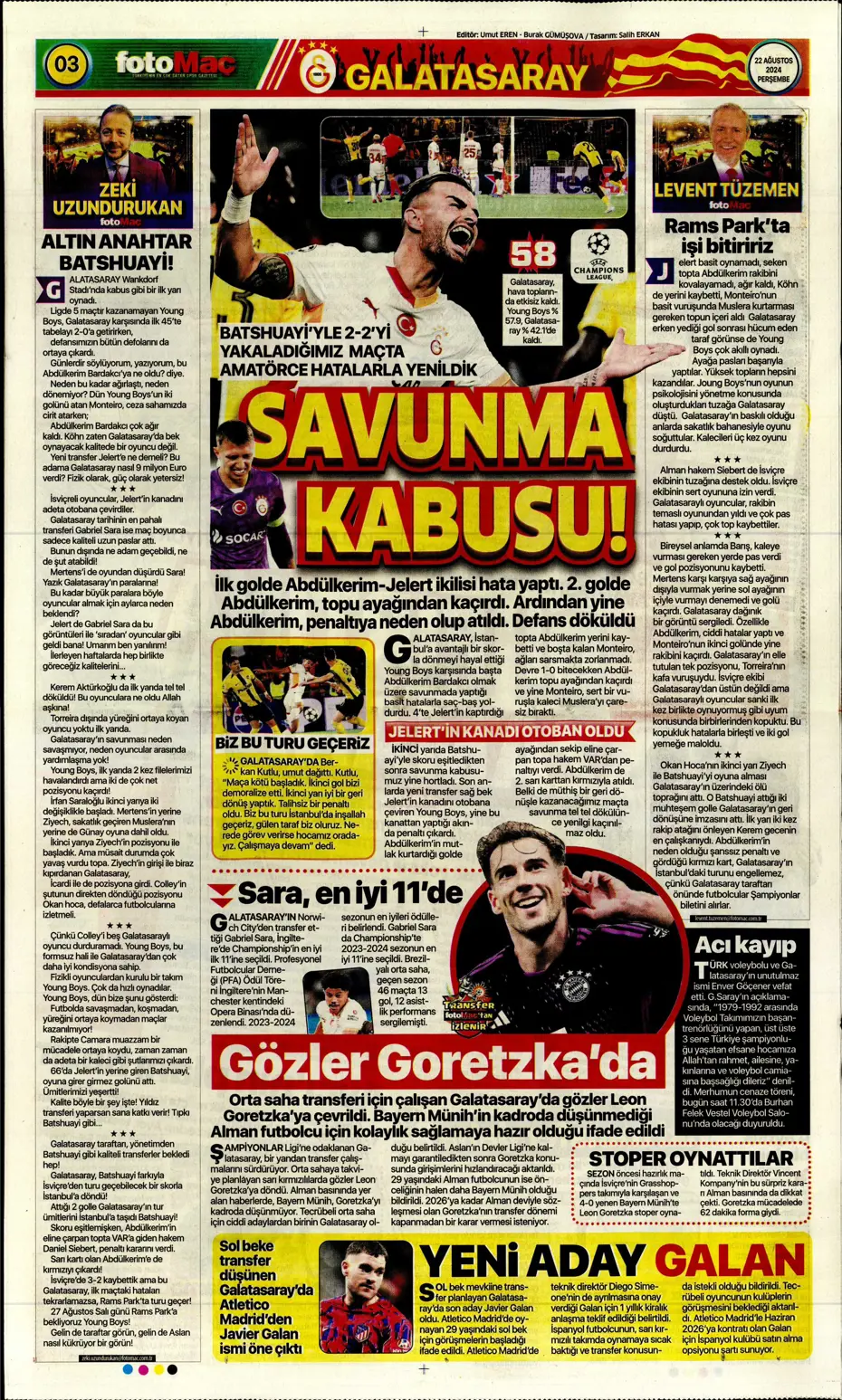 "Batman bile kurtaramadı" | Sporun manşetleri (22 Ağustos 2024) - 11 "Batman bile kurtaramadı" | Sporun manşetleri (22 Ağustos 2024) - 11
