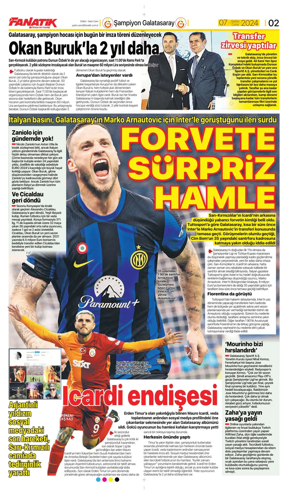 "Fener'e 'Uçan Koreli'" | Sporun manşetleri (7 Haziran 2024) - 4 "Fener'e 'Uçan Koreli'" | Sporun manşetleri (7 Haziran 2024) - 4