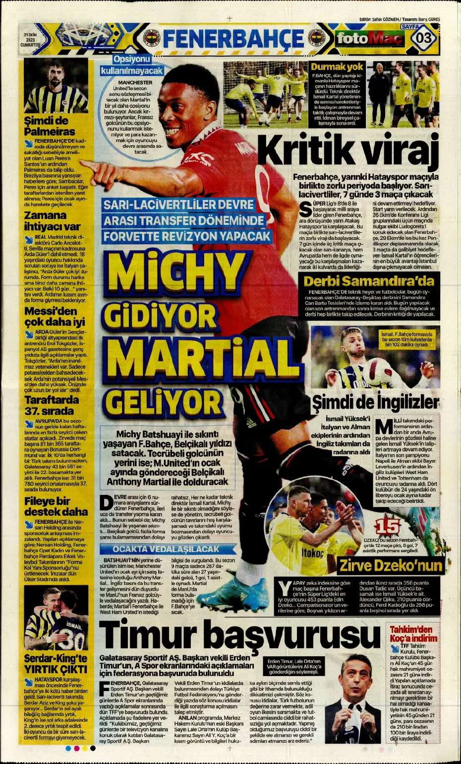 "Ateş gibi derbi" | Sporun manşetleri (21 Ekim 2023) - 8