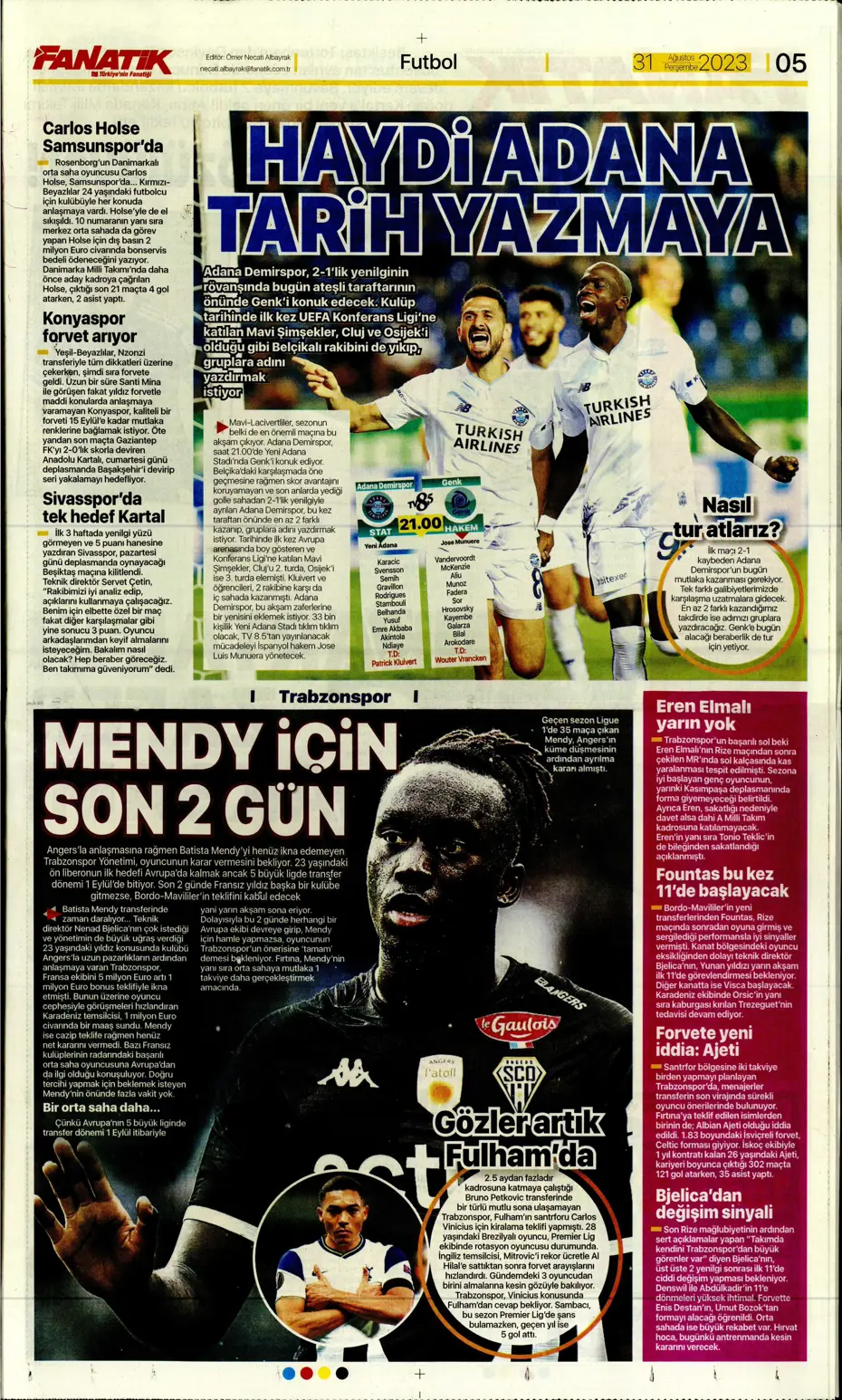 "Sergio Ramos formayı giydi" | Sporun manşetleri (31 Ağustos 2023) - 8 "Sergio Ramos formayı giydi" | Sporun manşetleri (31 Ağustos 2023) - 8