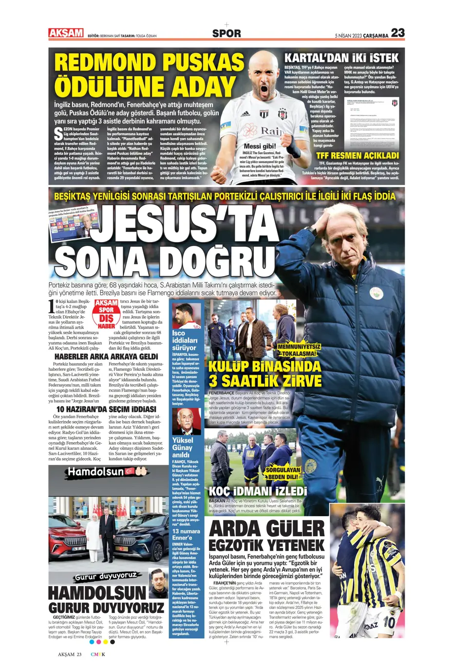 "Dünyada kimse buna penaltı demez" - Sporun manşetleri (5 Nisan 2023) - 4 "Dünyada kimse buna penaltı demez" - Sporun manşetleri (5 Nisan 2023) - 4