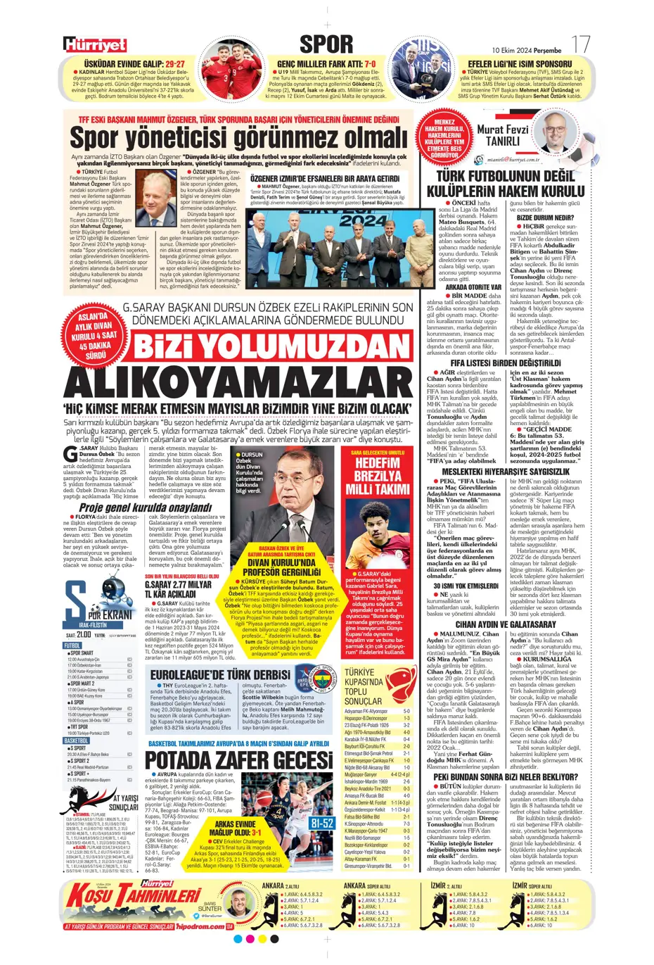 "Dybala bombası" | Sporun manşetleri (10 Ekim 2024) - 18