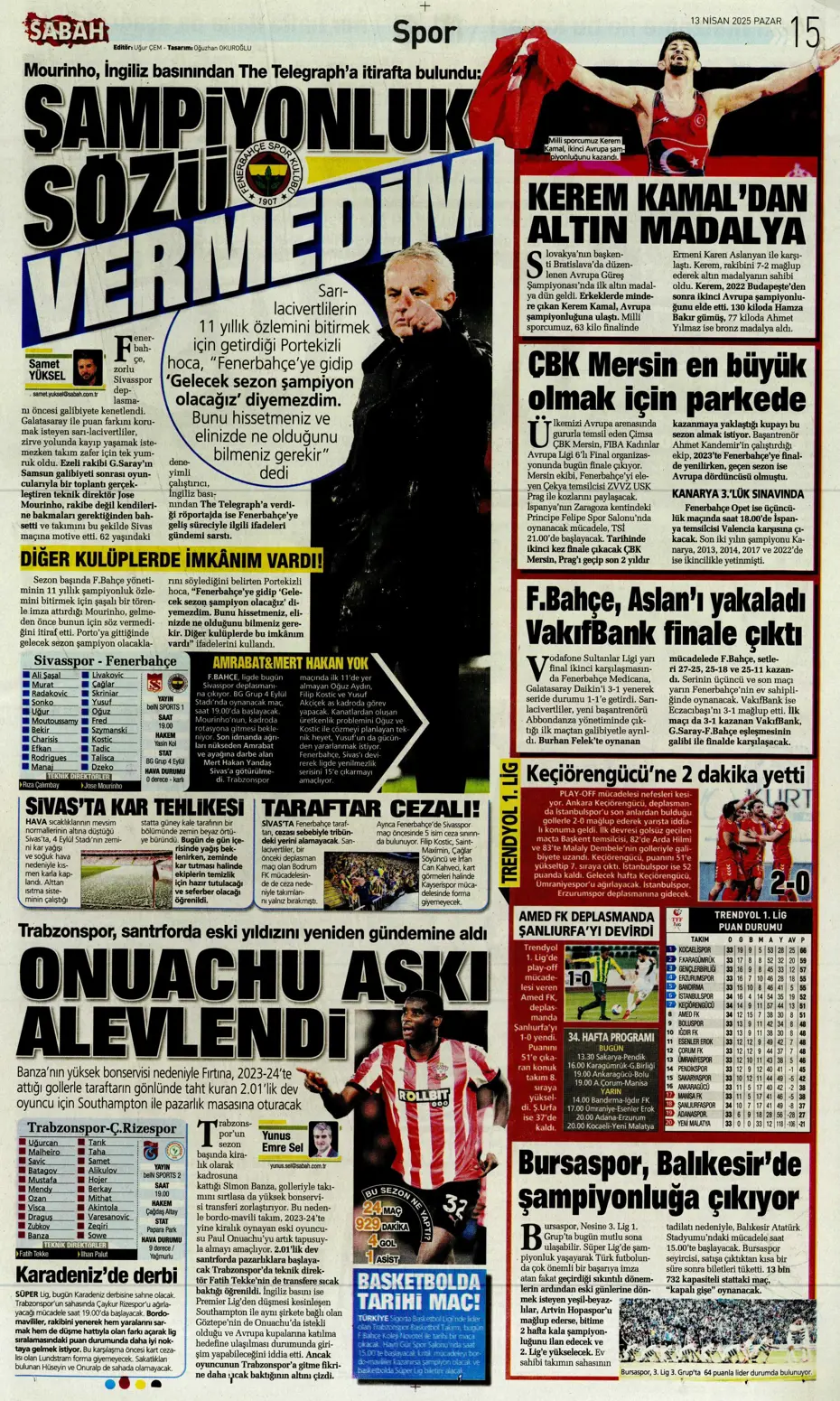 "Dzeko'nun yerine Müller" | Sporun manşetleri - 30