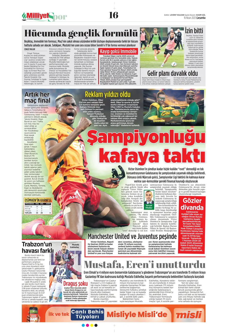 "Kim Min-Jae heyecanı" | Sporun manşetleri - 19