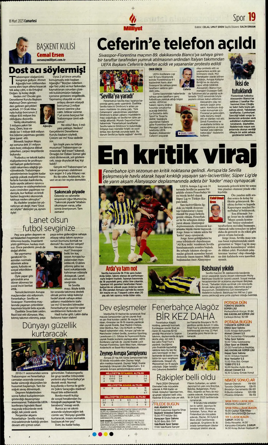 "Aslan yıkıldı" - Gazete manşetleri (18 Mart 2023) - 22