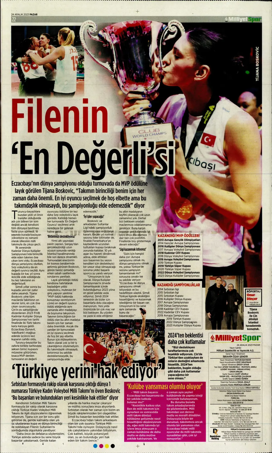 "Flick takımı görünce vazgeçti" | Sporun manşetleri (24 Aralık 2023) - 26