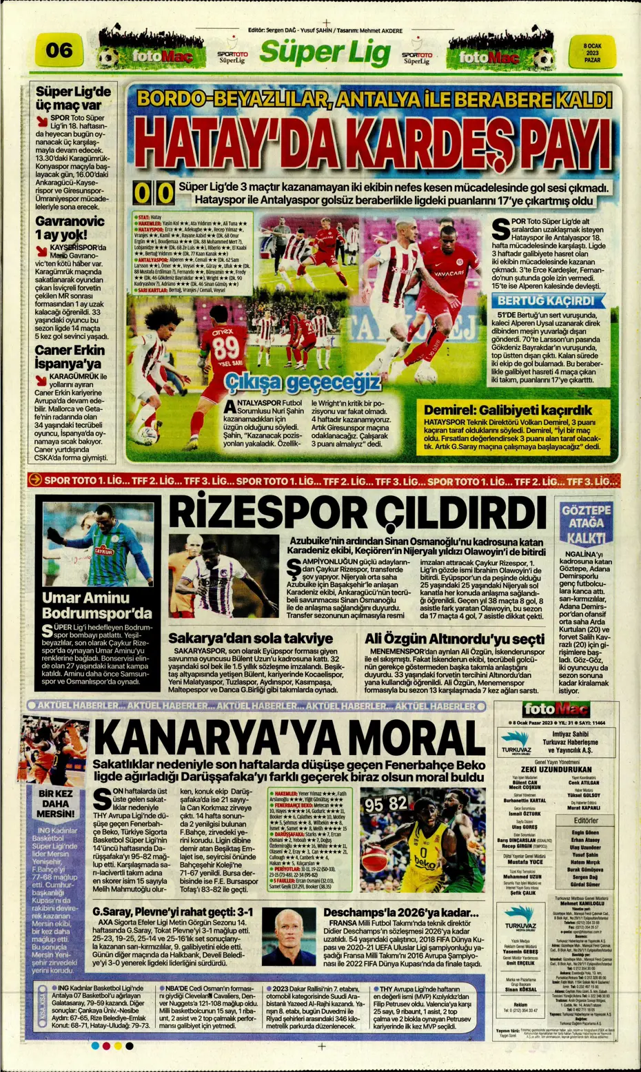 Sporun Manşetleri (8 Ocak 2023) - 17