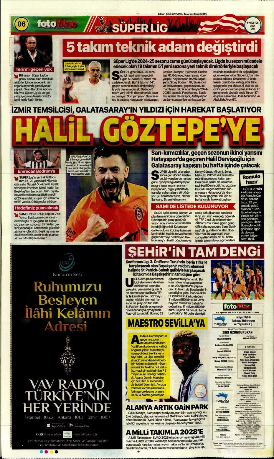 "Kartal'dan Cengiz sürprizi" | Sporun manşetleri (6 Ağustos 2024) - 14 "Kartal'dan Cengiz sürprizi" | Sporun manşetleri (6 Ağustos 2024) - 14