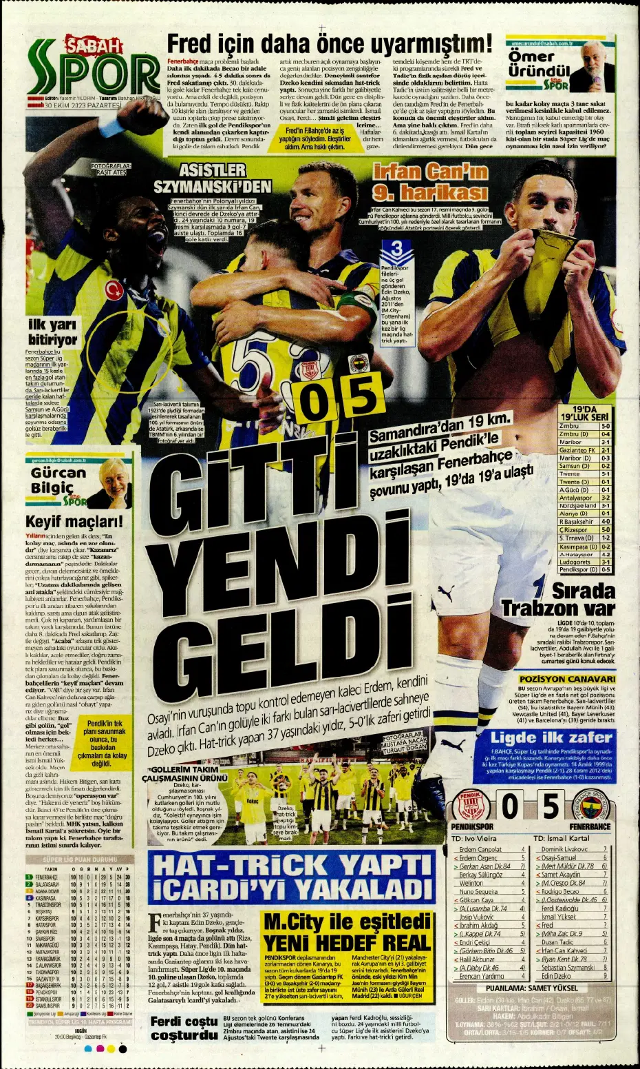 "Fenerbahçe kasırgası" | Sporun manşetleri (30 Ekim 2023) - 25