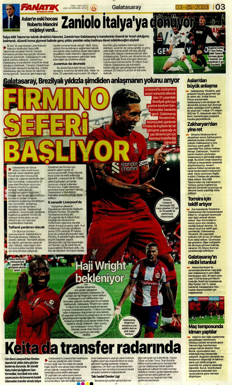 "Aslan'dan Liverpool çıkarması" - Sporun manşetleri - 2 "Aslan'dan Liverpool çıkarması" - Sporun manşetleri - 2