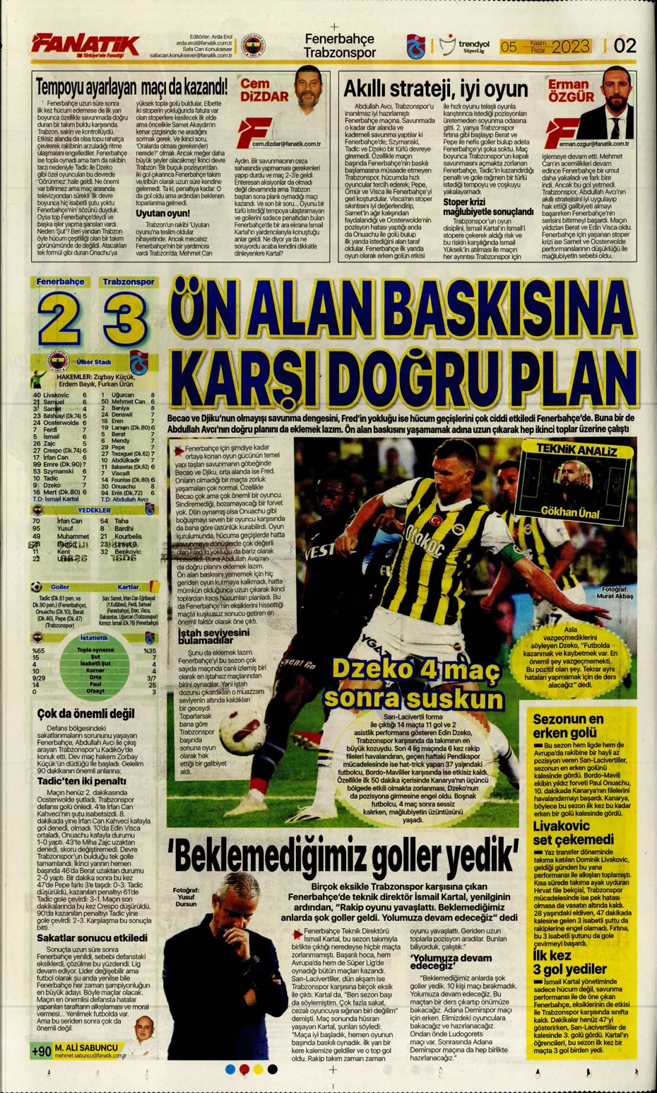 "Kadıköy'de tarihi fırtına" | Sporun manşetleri (5 Kasım 2023) - 6