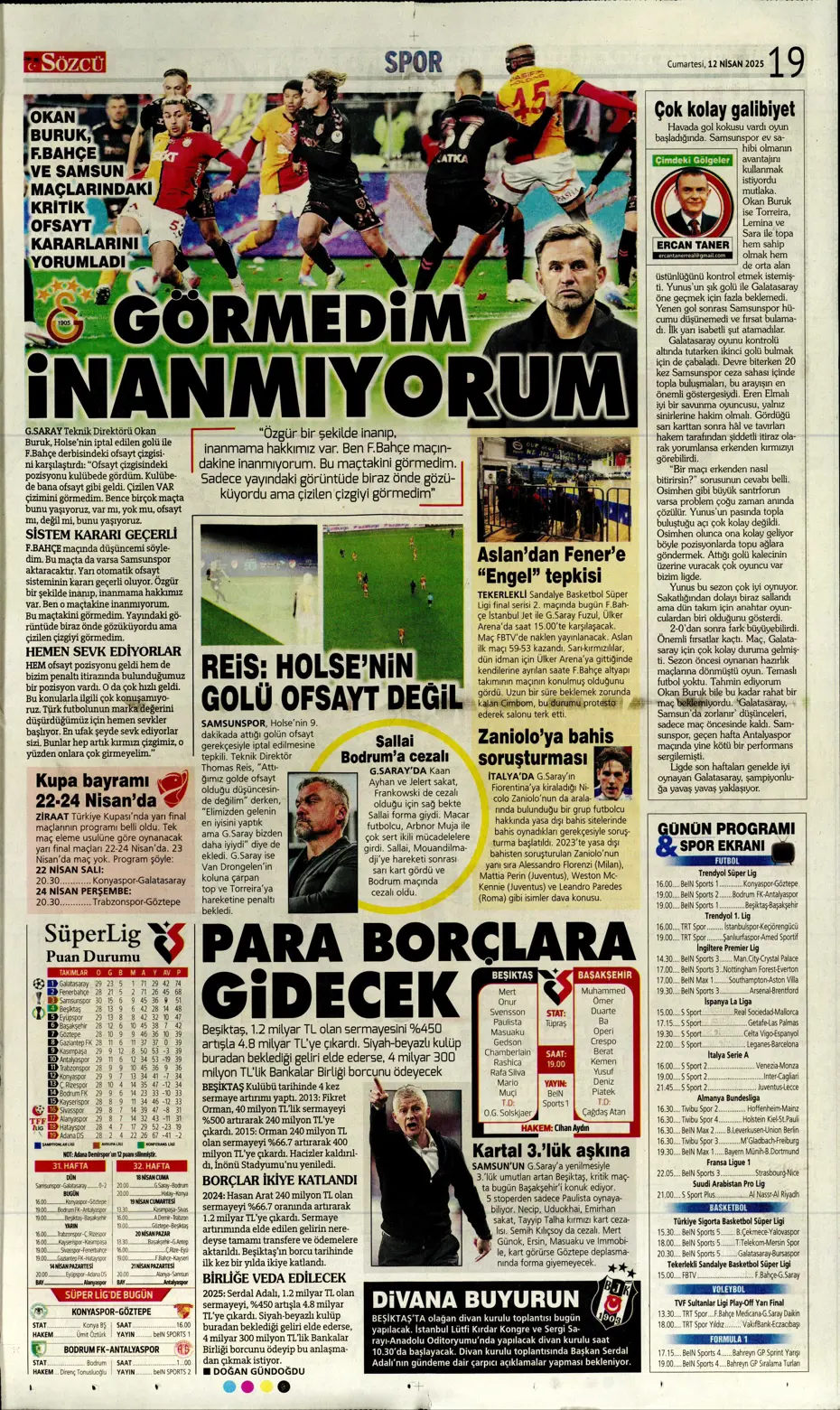 "Türk futbolunun utanç tablosu" | Sporun manşetleri - 37
