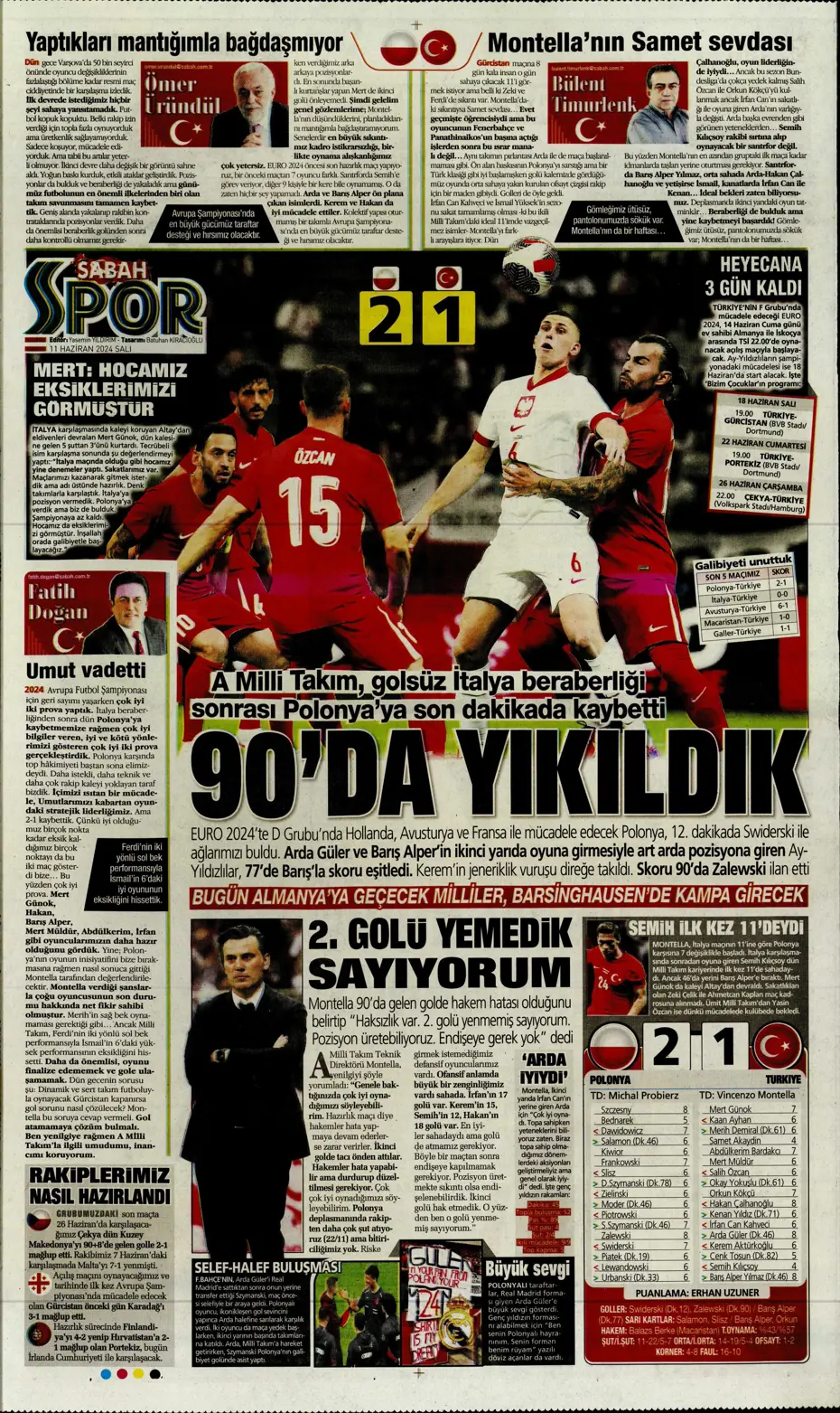 "Fenerbahçe çok ama çok büyük oynuyor'" | Sporun manşetleri (11 Haziran 2024) - 29