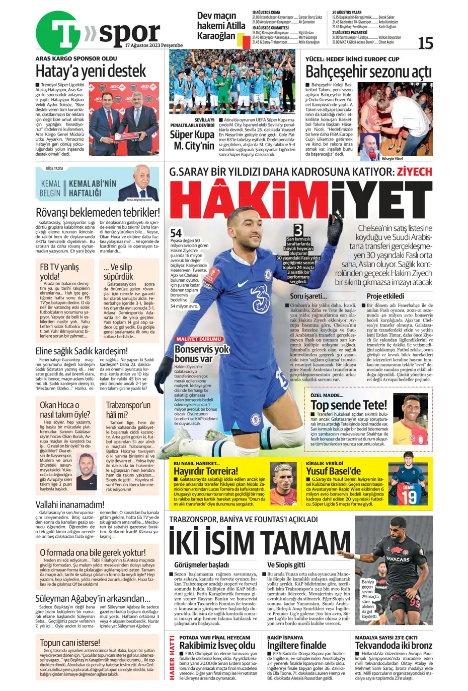 "Anderson Talisca için yoğun mesai" | Sporun Manşetleri - 37