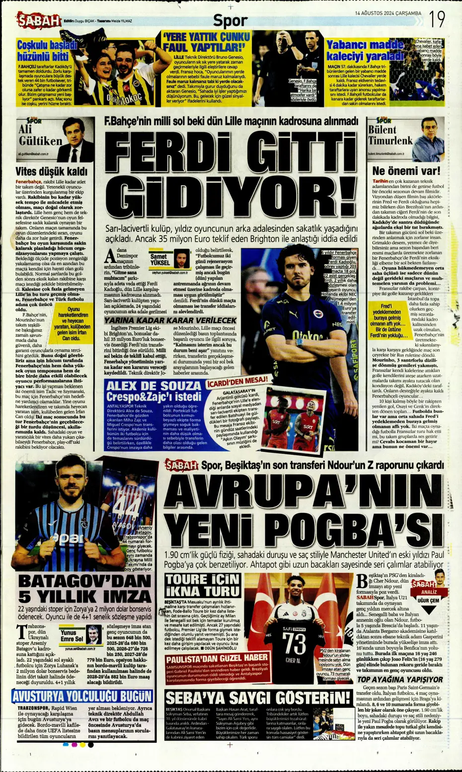 "Yüzde bin şanssızlık" | Sporun manşetleri - 25