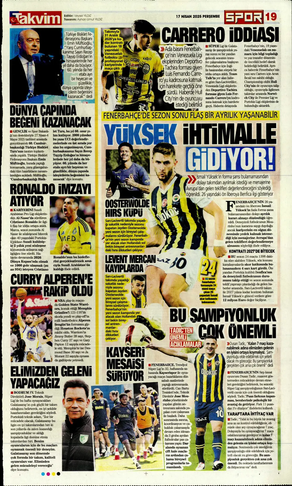 "Fenerbahçe'de büyük temizlik: 7 isim seneye yok" | Sporun manşetleri - 32