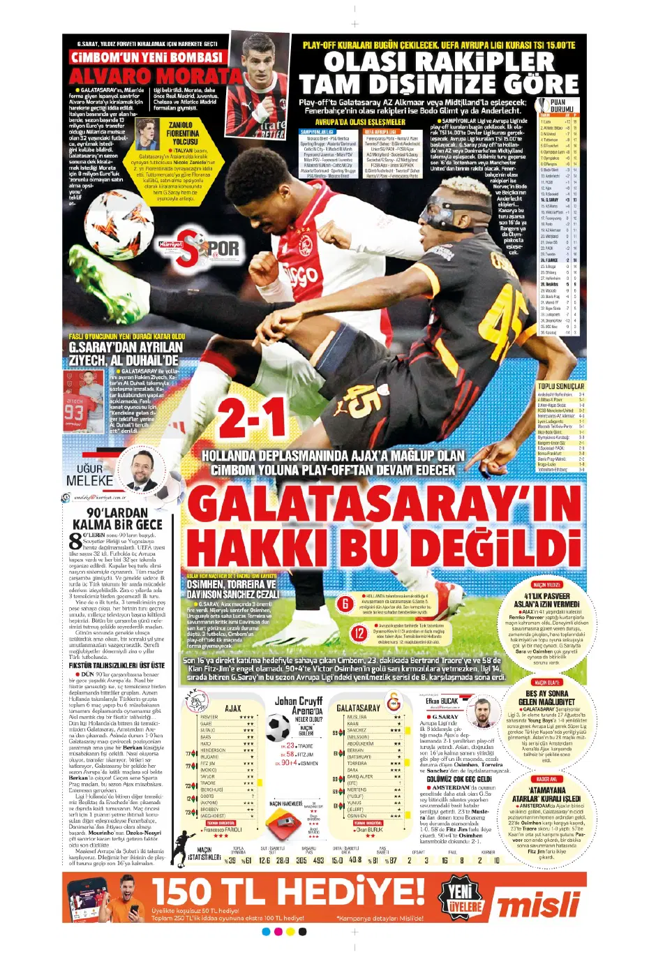 "Galatasaray ve Fenerbahçe play, Beşiktaş off" | Sporun manşetleri - 15