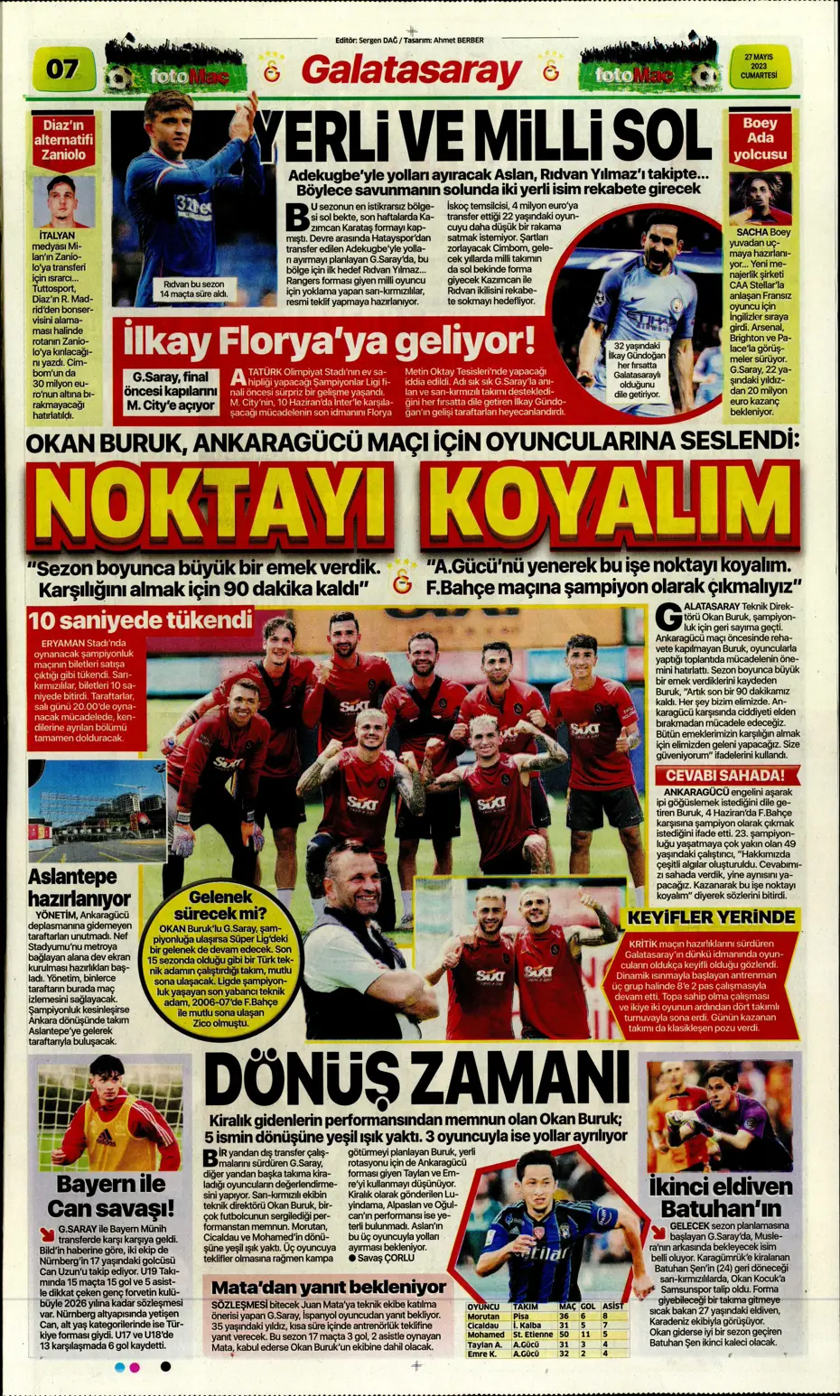 "4 geliyor, 3 gidiyor" | Sporun manşetleri (27 Mayıs 2023) - 10