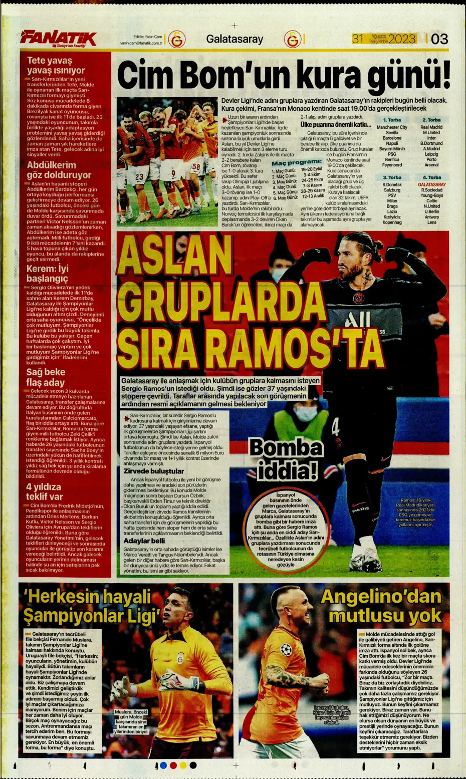 "Sergio Ramos formayı giydi" | Sporun manşetleri (31 Ağustos 2023) - 4 "Sergio Ramos formayı giydi" | Sporun manşetleri (31 Ağustos 2023) - 4