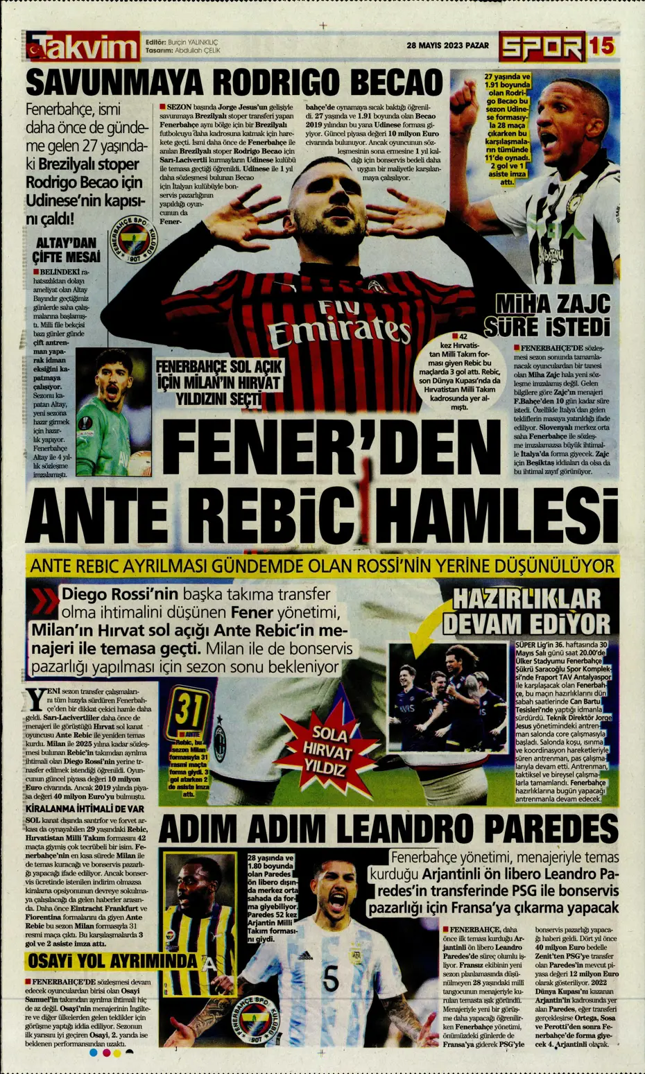 "Lukaku sürprizi" | Sporun manşetleri (28 Mayıs 2023) - 19