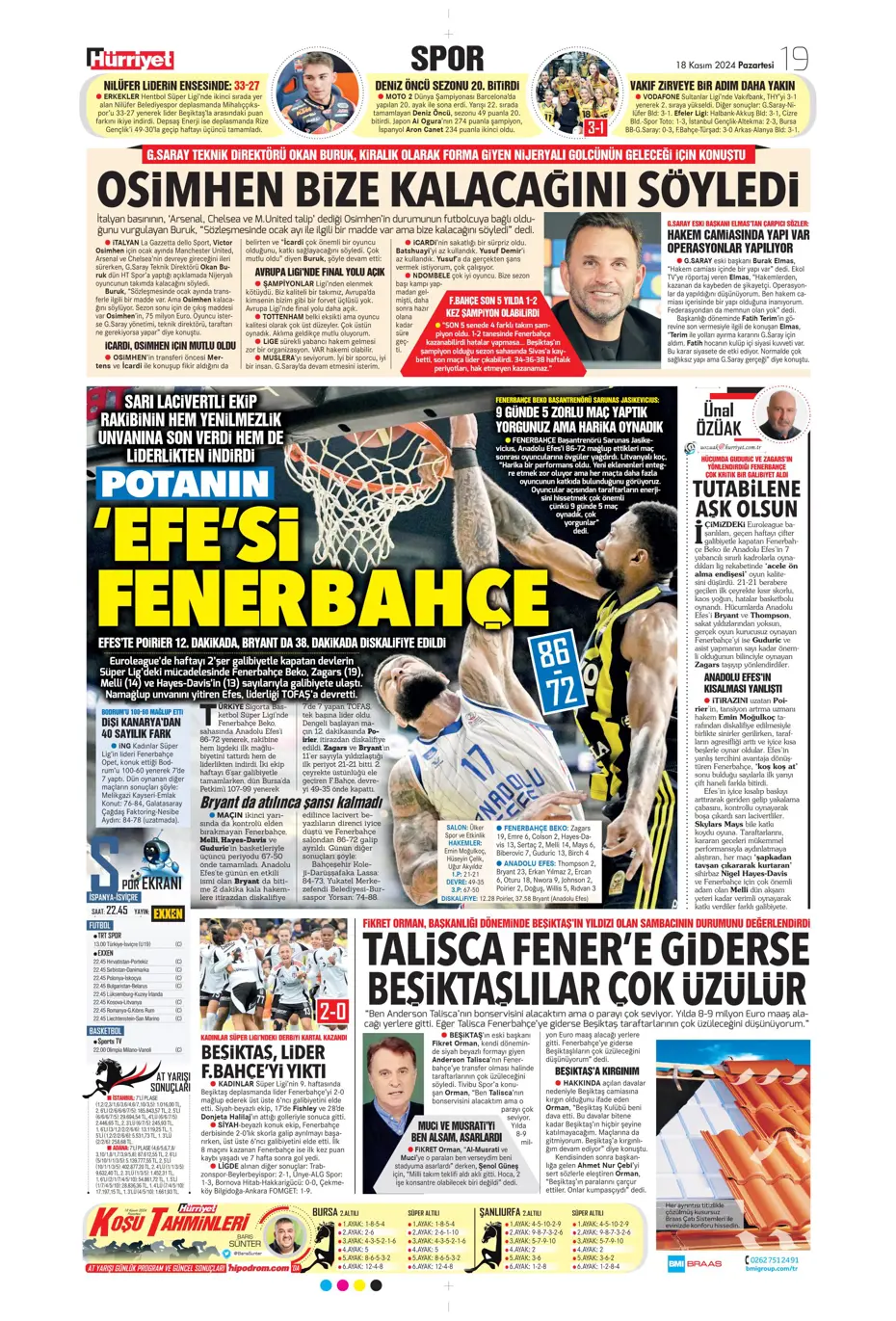 "Talisca olmazsa B planında 2 yıldız var" | Sporun manşetleri - 18
