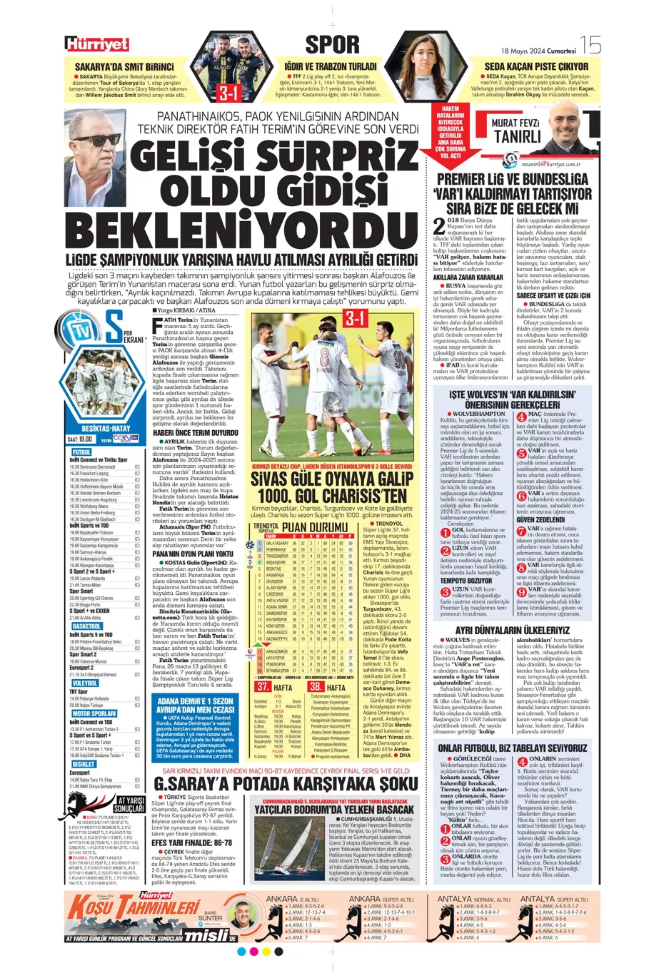 "Süper Lig'de cumartesi ateşi" | Sporun Manşetleri - 17 "Süper Lig'de cumartesi ateşi" | Sporun Manşetleri - 17