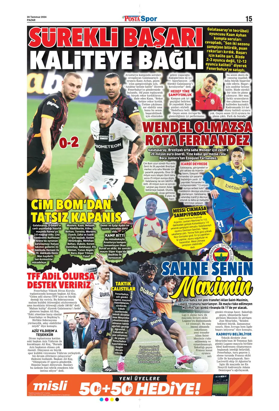 "Aslan'da rota Gravenberch" | Sporun Manşetleri (28 Temmuz 2024) - 20