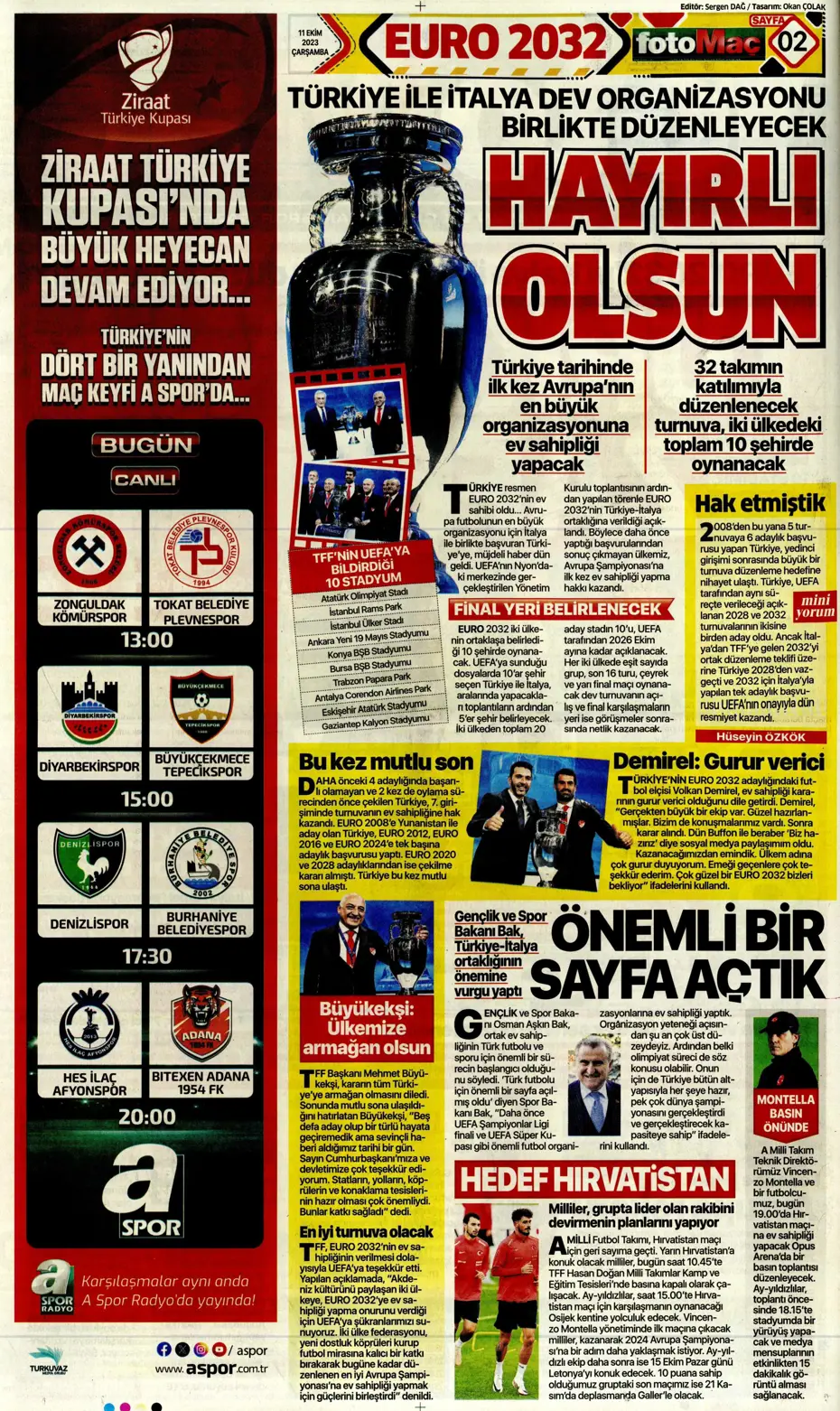 "Sergio Oliveira'ya yol göründü" | Sporun manşetleri (11 Ekim 2023) - 8