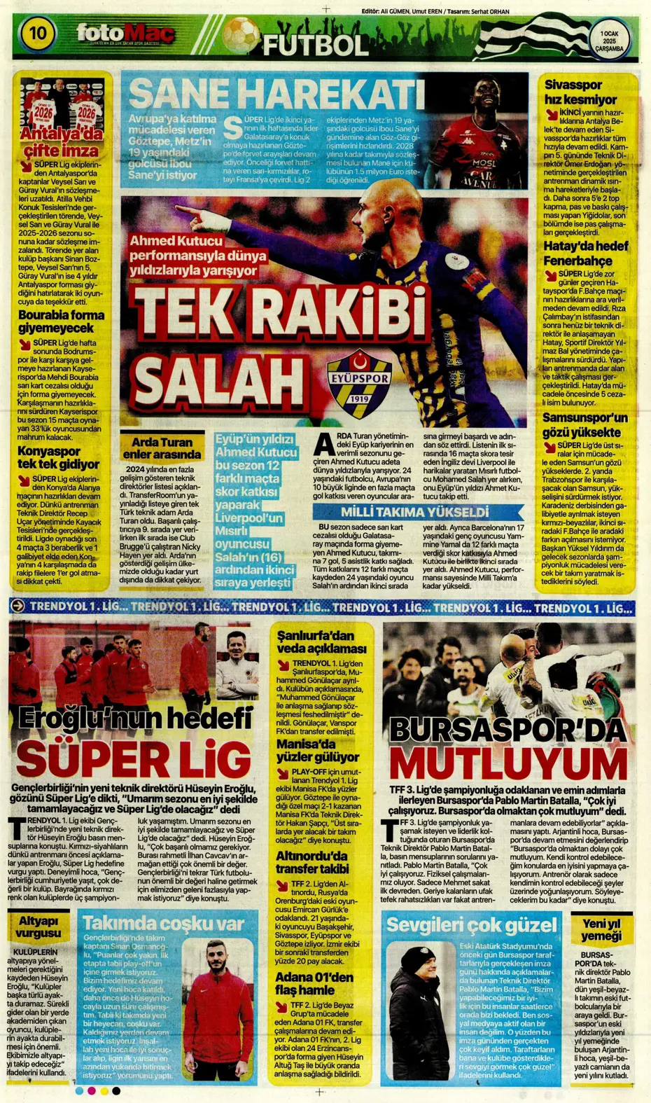 "Sergen Yalçın ve ekibi cumartesi başlıyor" | Sporun manşetleri (1 Ocak 2025) - 6