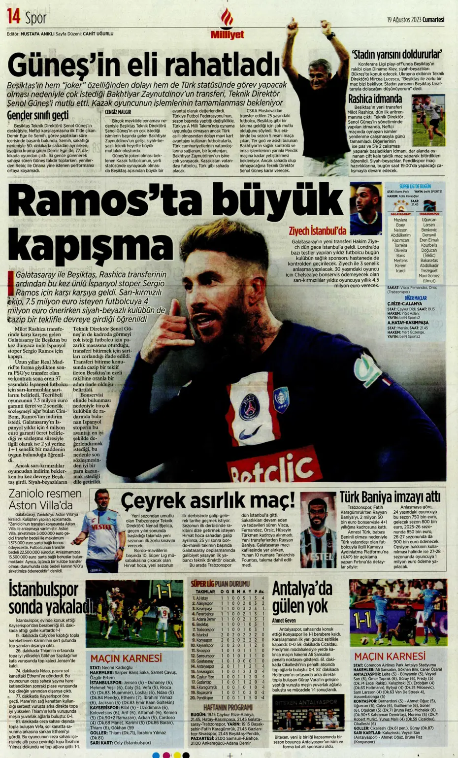 "Ramos'ta büyük kapışma" | Sporun Manşetleri (19 Ağustos 2023) - 20