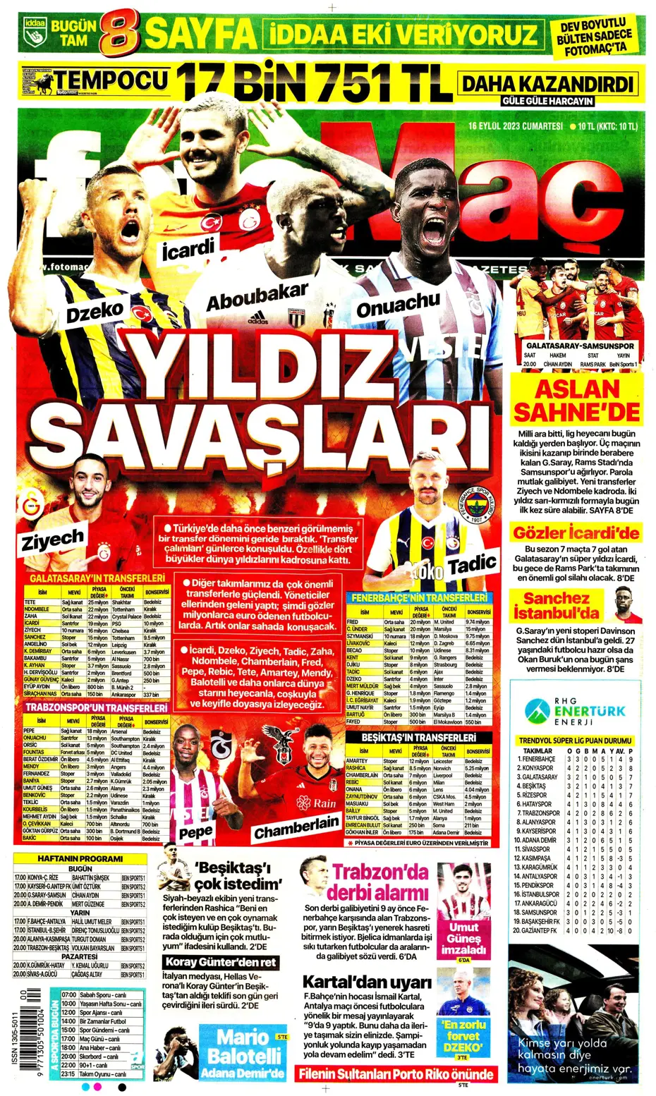 "Süper Lig'de transfer rekoru" | Sporun Manşetleri - 9