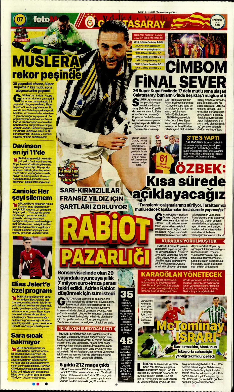 "Amrabat adım adım Kadıköy'e" | Sporun manşetleri - 14