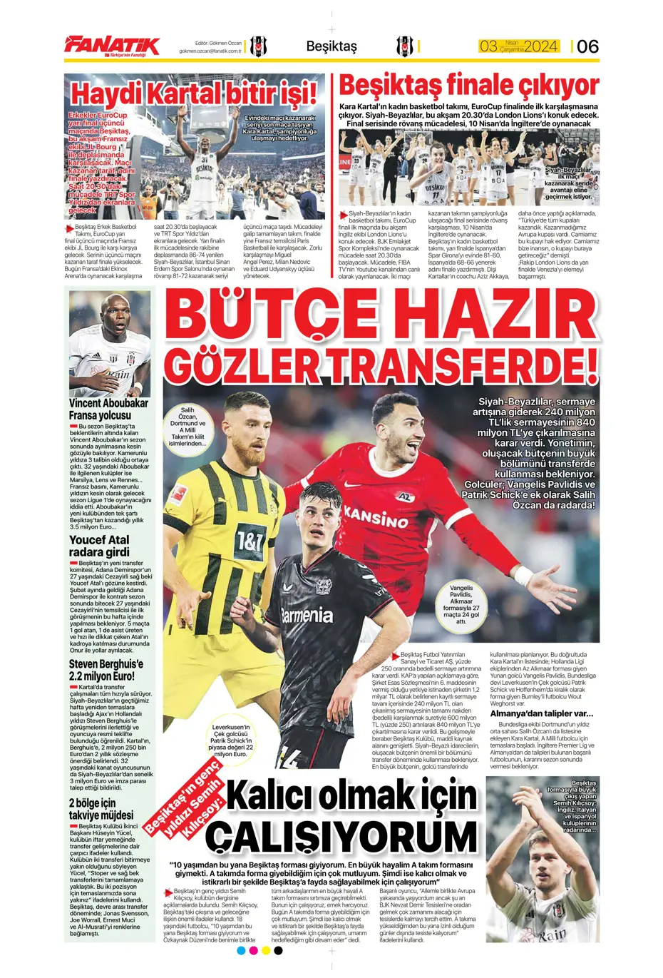 "Lige devam, kupa askıda" | Sporun manşetleri (3 Nisan 2024) - 29