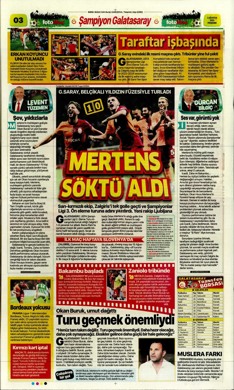 "Adım adım Devler Ligi'ne" | Sporun Manşetleri - 12