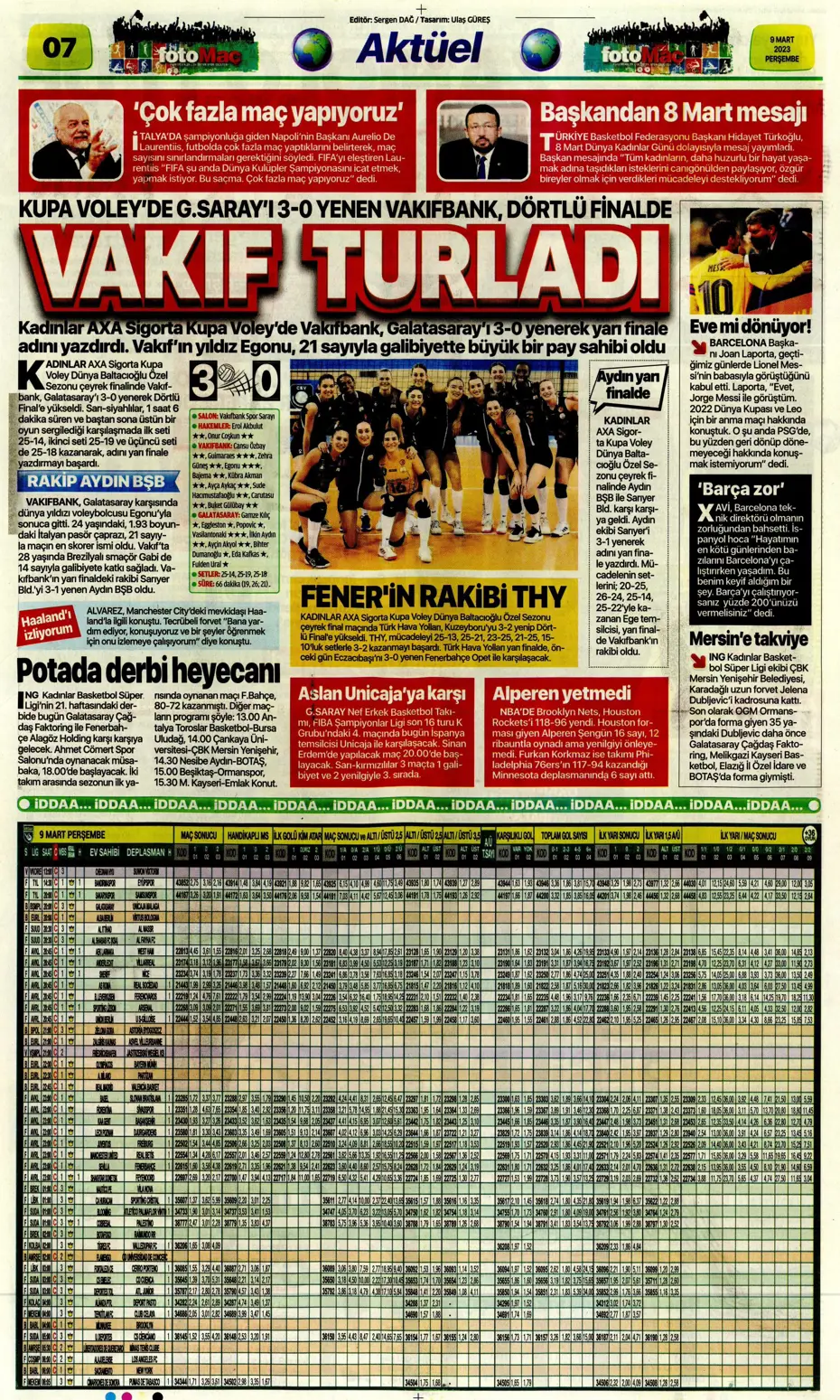 "Avrupa'yı fethedelim" - Sporun manşetleri - 16