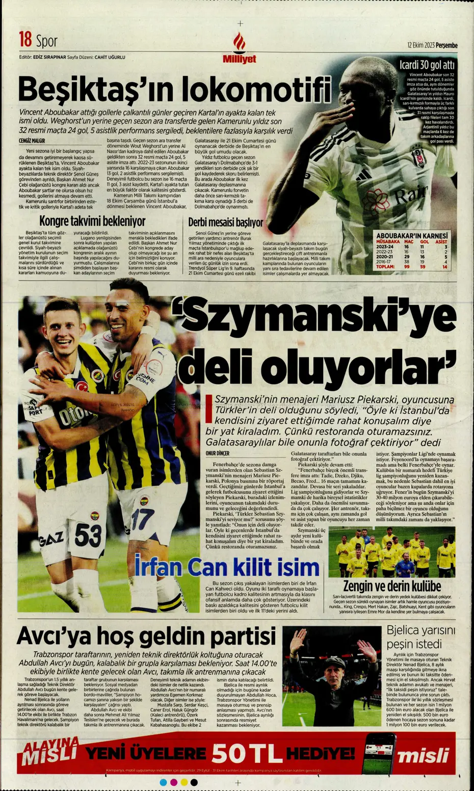 "Amiral gemisi Galatasaray" | Sporun manşetleri (12 Ekim 2023) - 21