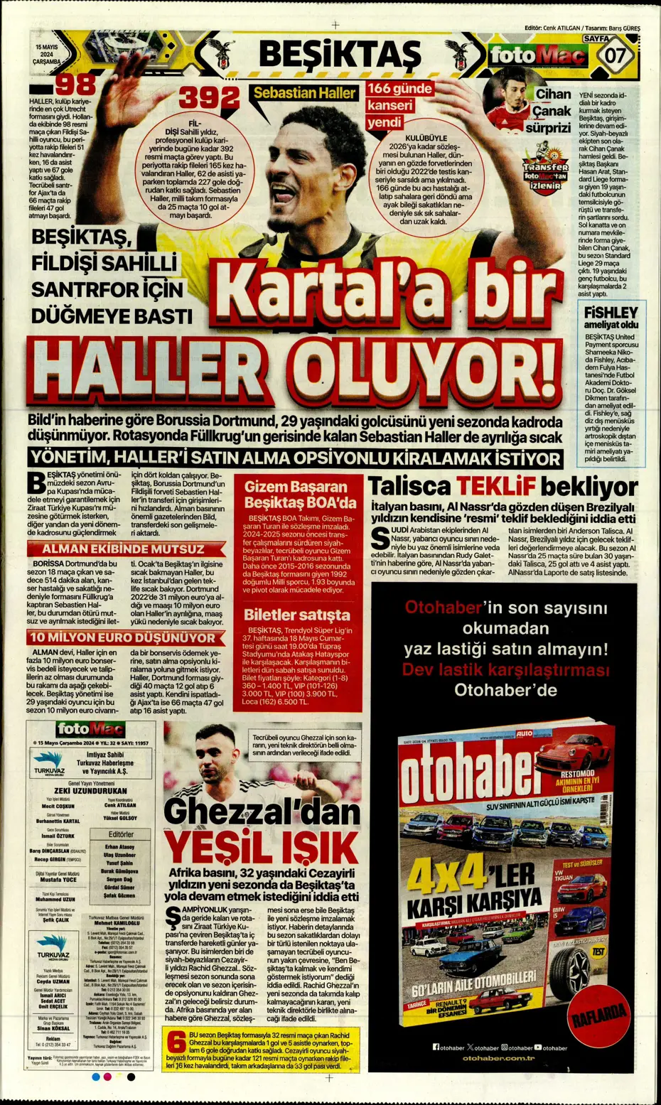 "Mourinho'ya 100 milyon euro" | Sporun manşetleri (15 Mayıs 2024) - 10