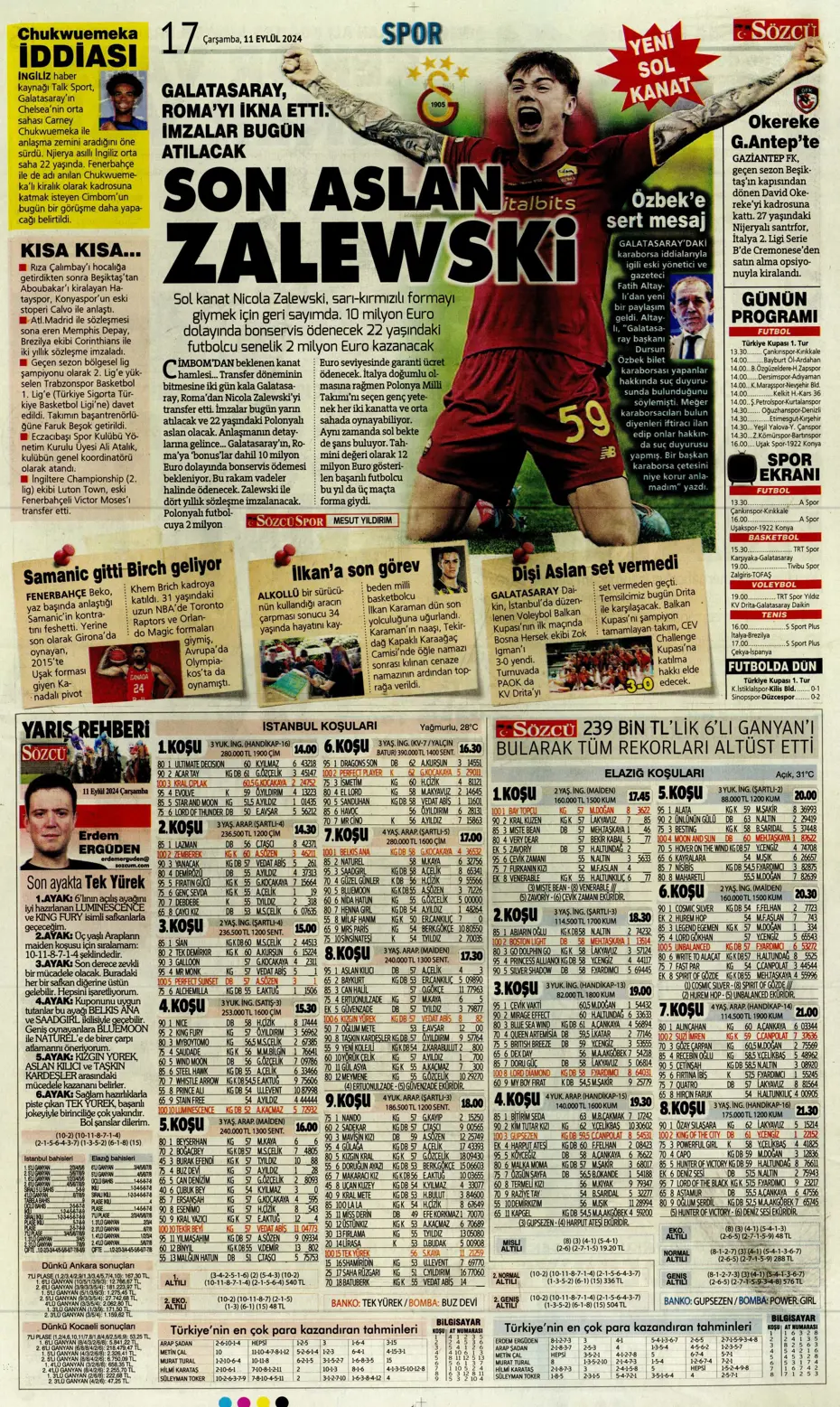 "Icardi müjdesi" | Sporun manşetleri (11 Eylül 2024) - 28 "Icardi müjdesi" | Sporun manşetleri (11 Eylül 2024) - 28