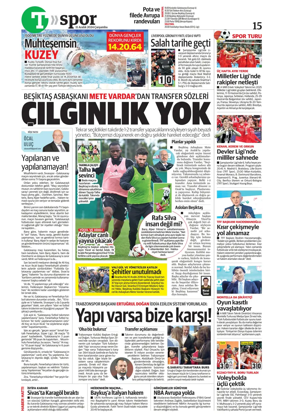 "Galatasaray'dan Talisca bombası" | Sporun manşetleri - 26