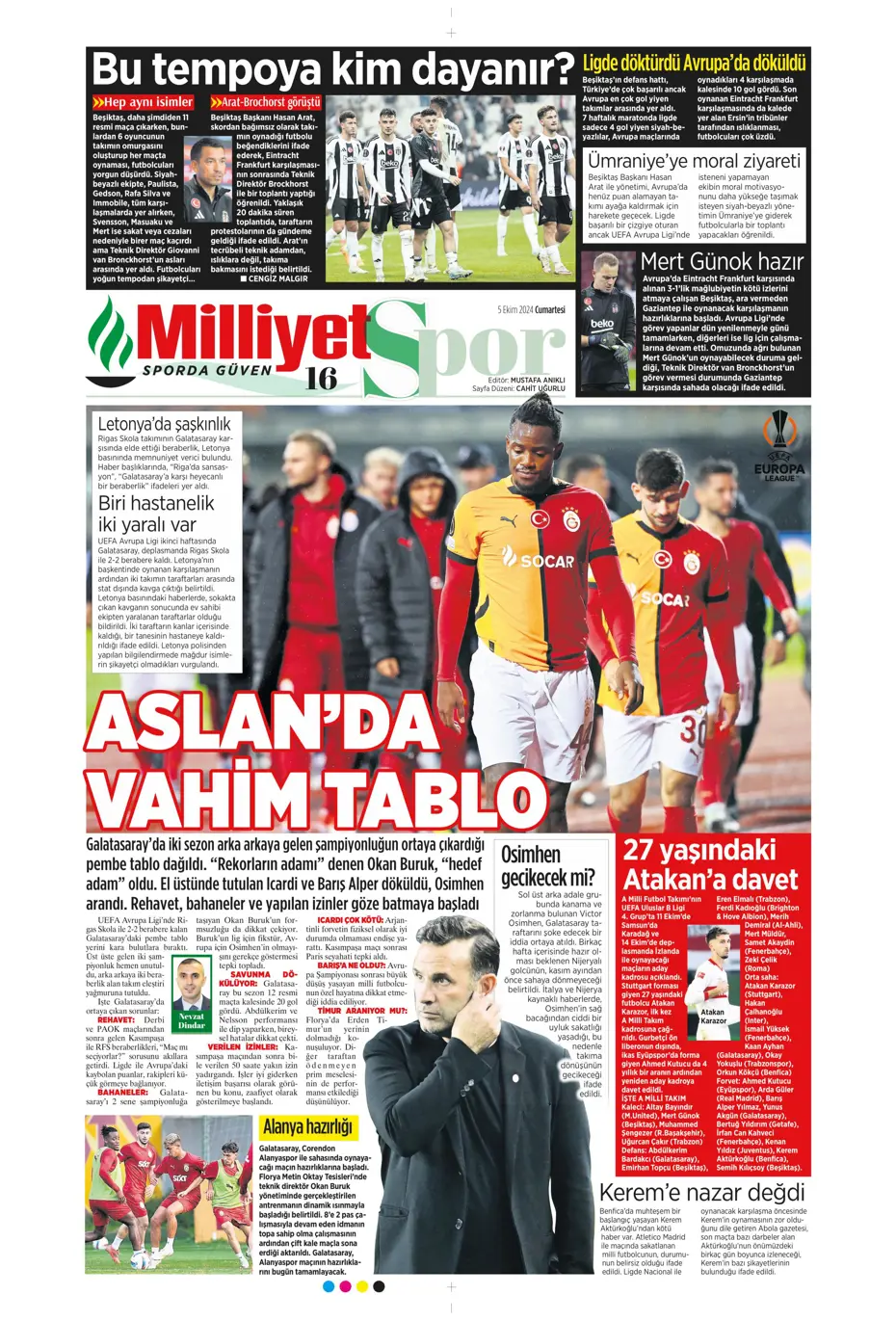 "Mourinho radara girdi" | Sporun manşetleri (5 Ekim 2024) - 24