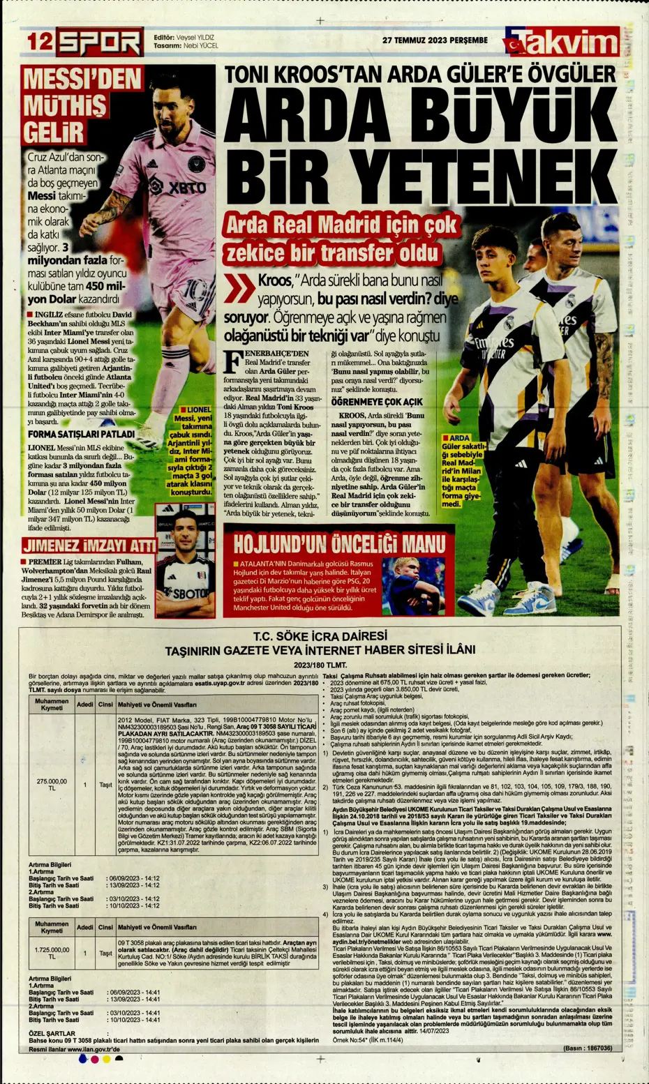 "Fenerbahçe'den gövde gösterisi" | Sporun manşetleri (27 Temmuz 2023) - 34 "Fenerbahçe'den gövde gösterisi" | Sporun manşetleri (27 Temmuz 2023) - 34