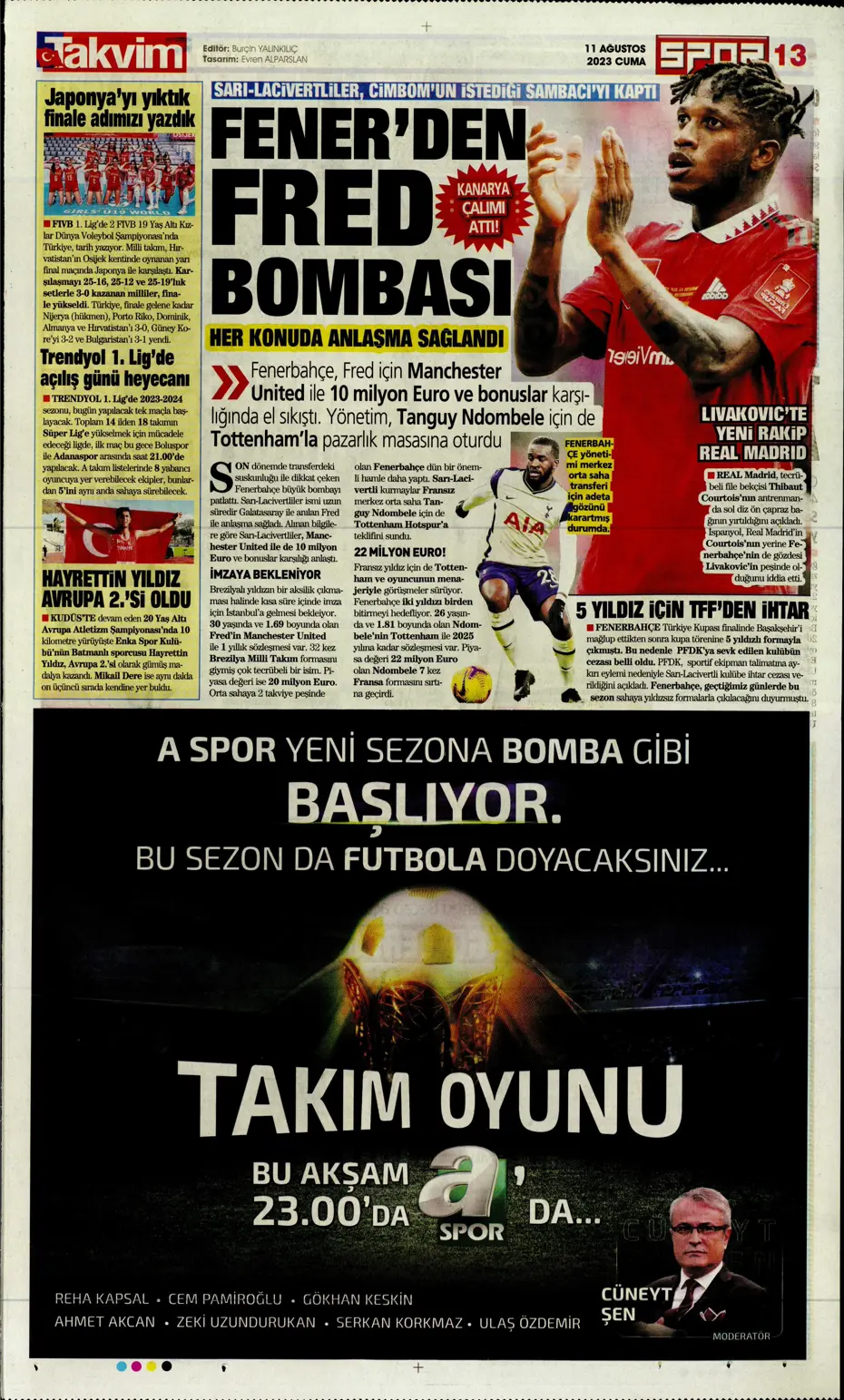 "Cengiz Ünder için yeni görüşme" | Sporun manşetleri (11 Ağustos 2023) - 37 "Cengiz Ünder için yeni görüşme" | Sporun manşetleri (11 Ağustos 2023) - 37