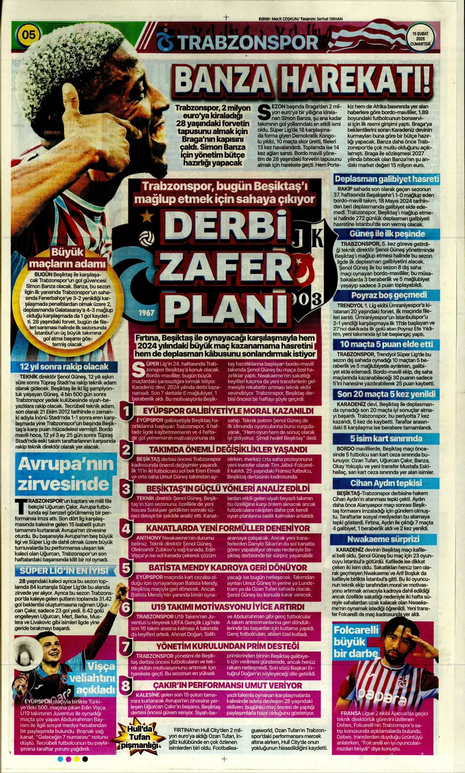 "Cimbom'da OHAL ilanı" | Sporun manşetleri (15 Şubat 2025) - 10
