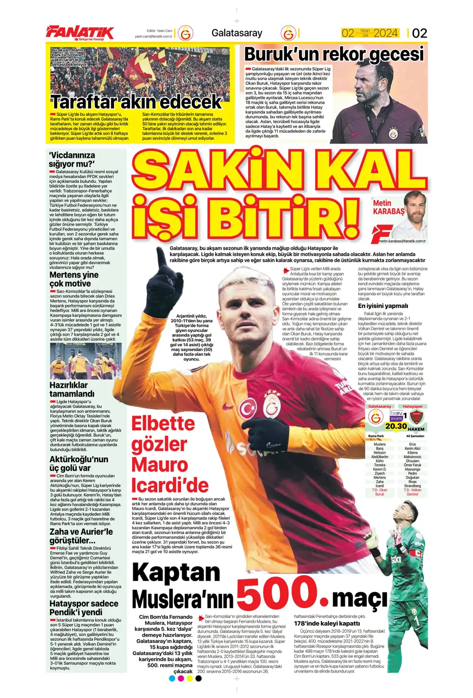 "Fenerbahçe'de tarihi gün" | Sporun manşetleri (2 Nisan 2024) - 2 "Fenerbahçe'de tarihi gün" | Sporun manşetleri (2 Nisan 2024) - 2