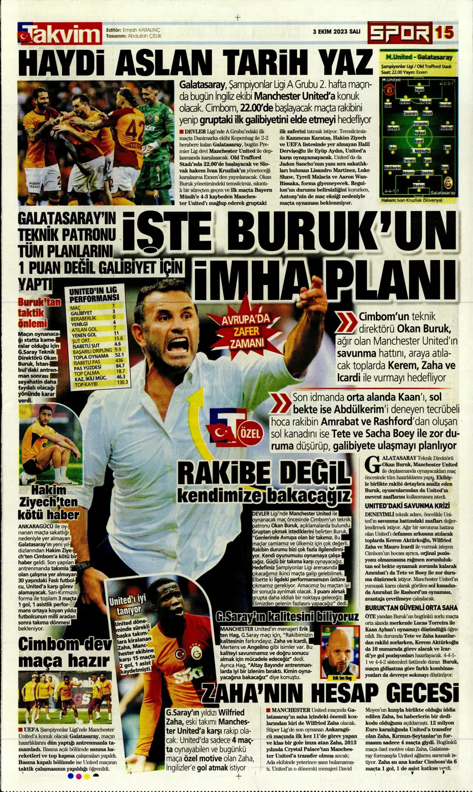 "İşte Okan Buruk'un imha planı" | Sporun manşetleri (3 Ekim 2023) - 37