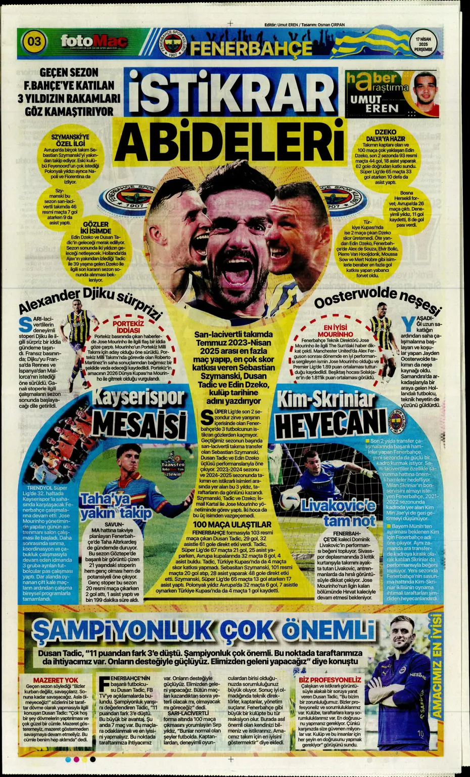 "Fenerbahçe'de büyük temizlik: 7 isim seneye yok" | Sporun manşetleri - 10