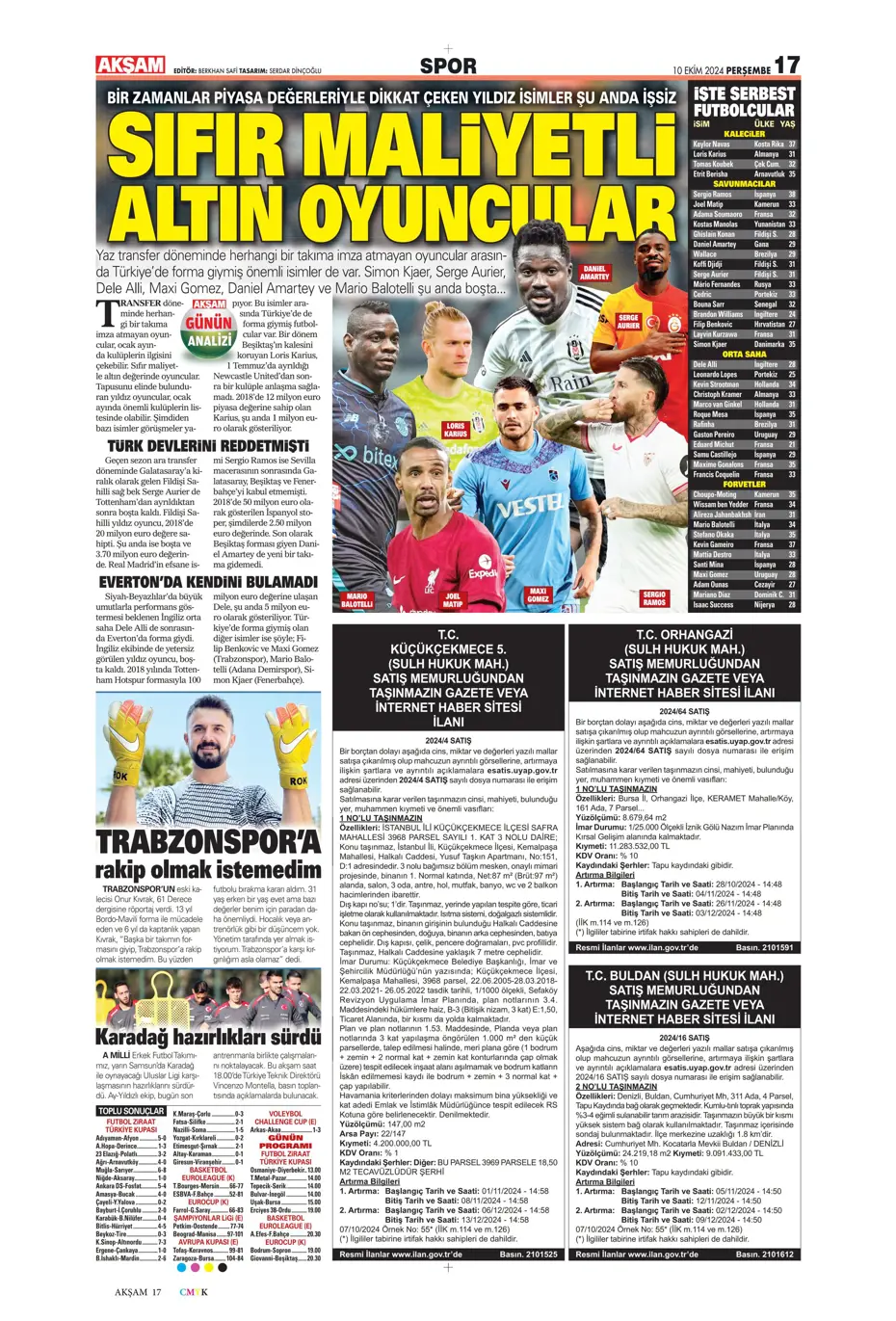 "Dybala bombası" | Sporun manşetleri (10 Ekim 2024) - 4